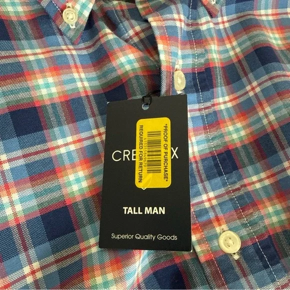 Cremieux Classics Mens XLT Button Up Long Sleeve Blue/white/red Plaid NWT - Picture 8 of 10